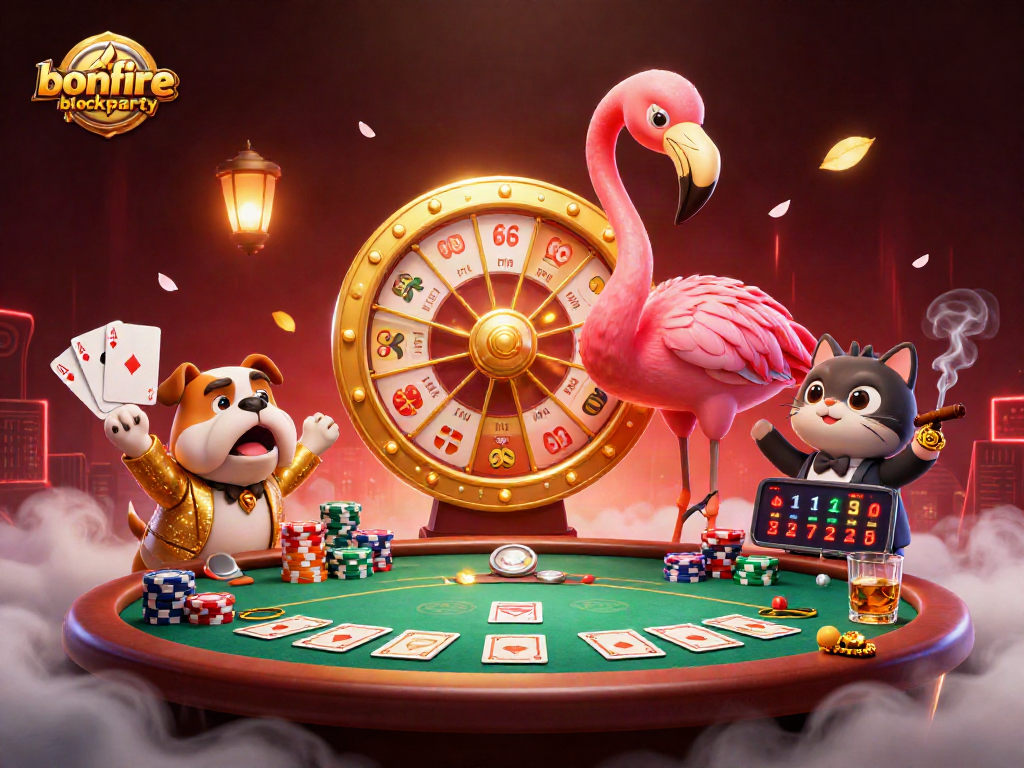 Engage in fun at bonfireblockparty with vibrant gambling scene featuring exciting game elements.