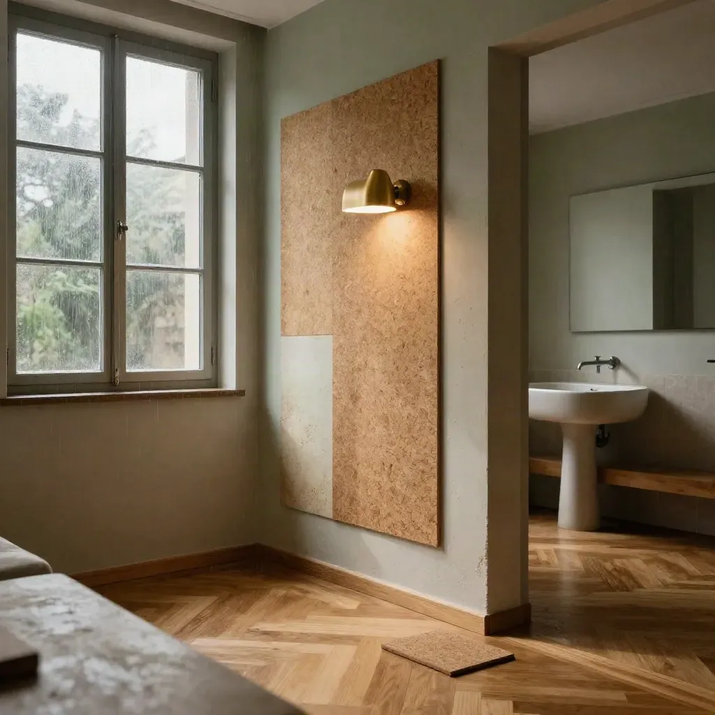 Salón reformado con muro aislado, ventana doble, lámpara de latón y suelo de madera miel.